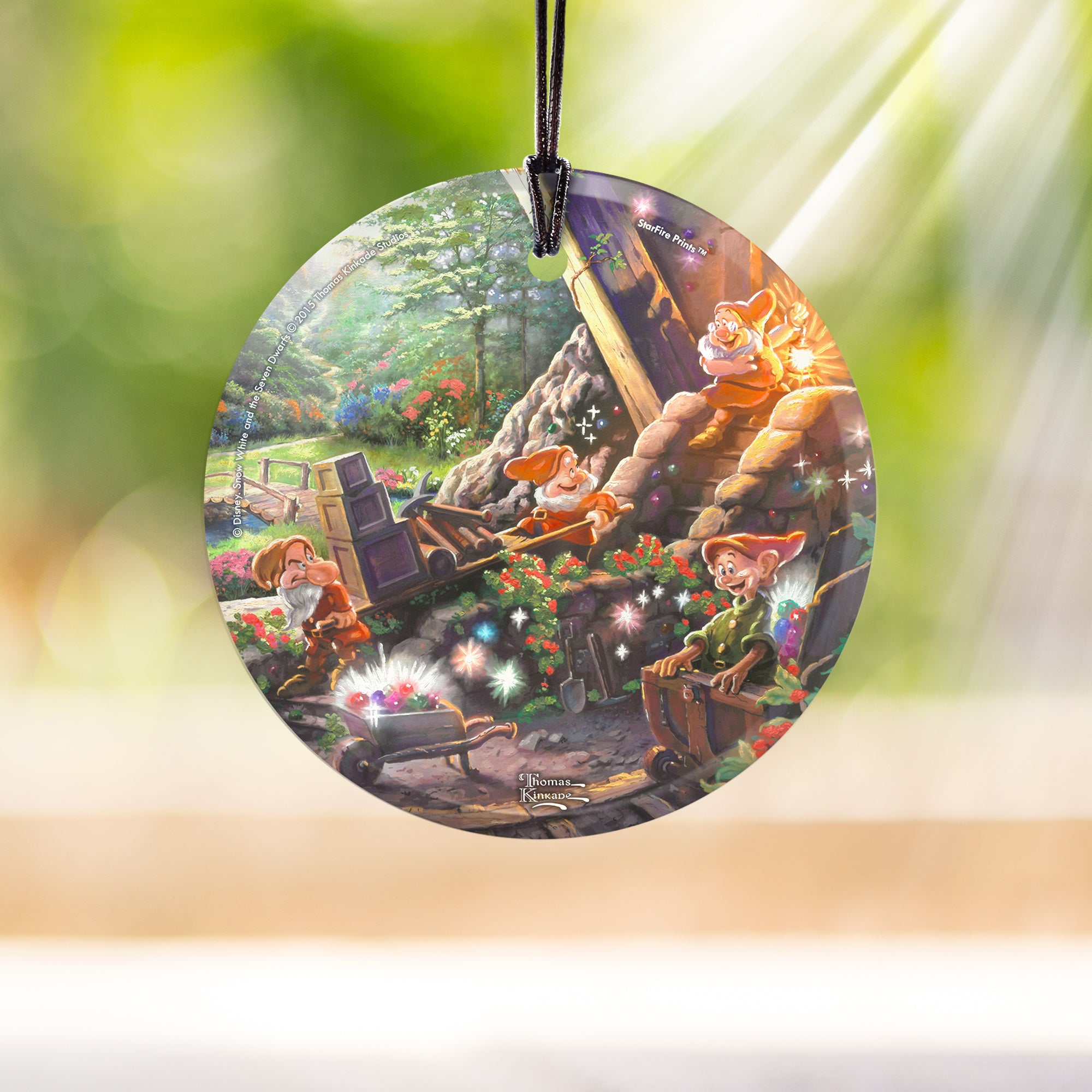 Disney (Snow White - Doc, Happy, Grumpy, Dopey) StarFire Prints™ Hanging Glass Print SPCIR558